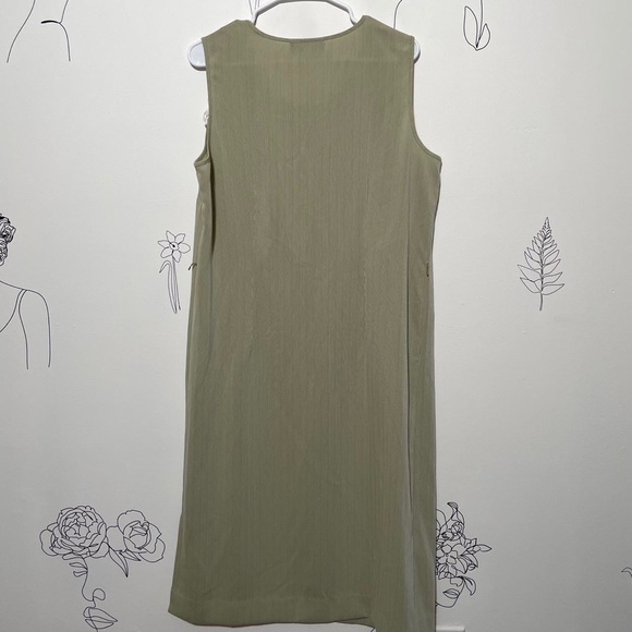90s Green Striped Dress NORTON MCNAUGHTON - Picture 5 of 5